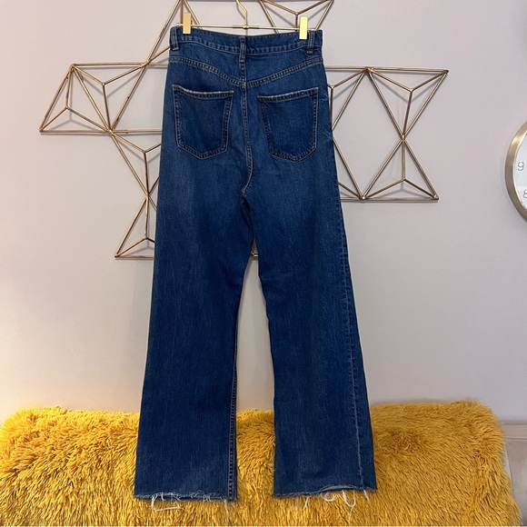 Zara Dark Blue Straight Wide Leg Jeans - Picture 5 of 5